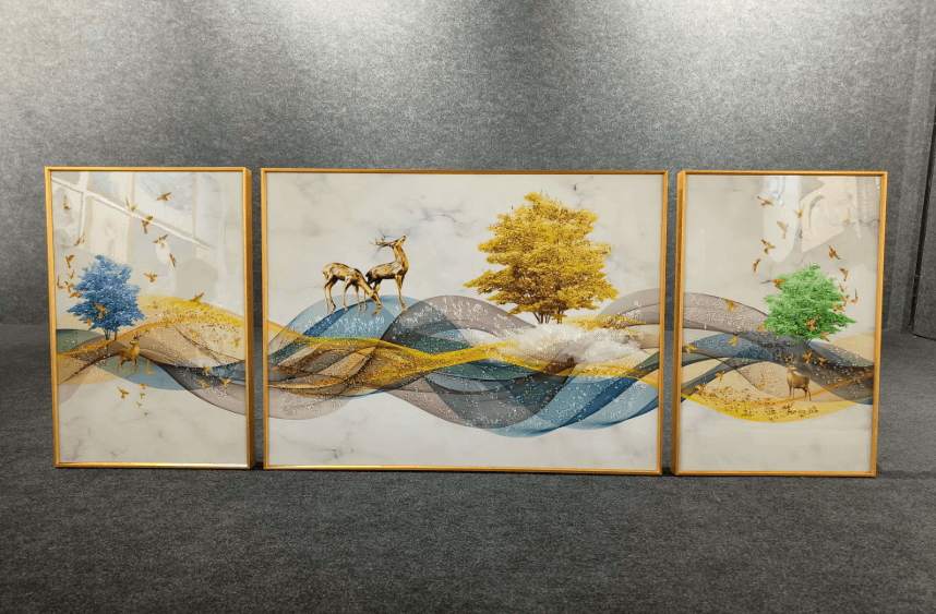 Modern Crystal Painting Set of 3 Style 17